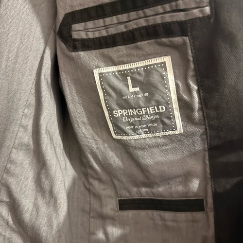 Springfield Black Men’s Blazer Jacket Size L Like New