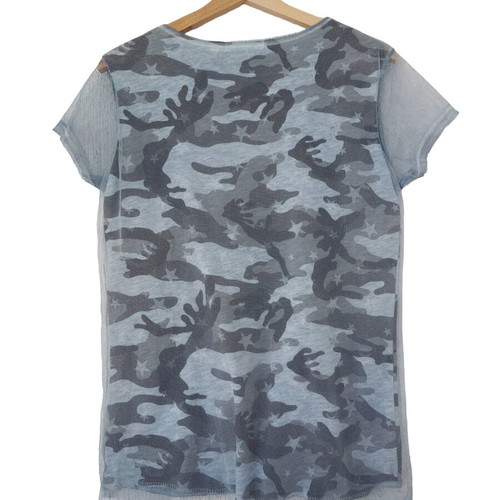 Women's cotton camo t-shirt new with mesh overlay small