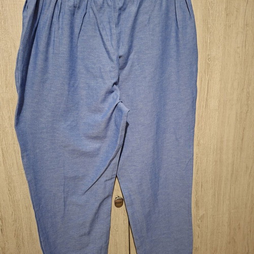Women's set with shirt and elastic waist pants, like new, blue, L/XL