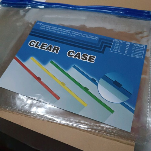 Plastic A4 cases with zipper, set of 10 pieces