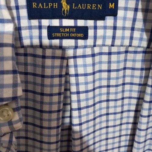 Ralph Lauren Medium shirt, stretch fit Oxford, white and blue