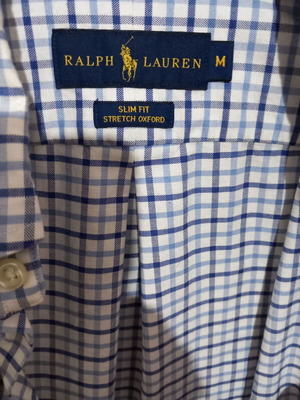 Ralph Lauren Medium shirt, stretch fit Oxford, white and blue