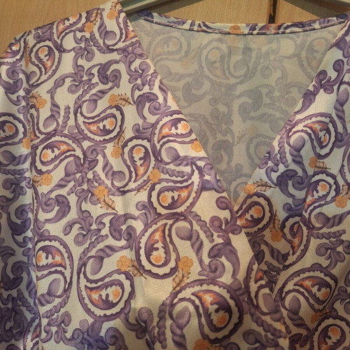 Top with elastic, satin fabric, size M