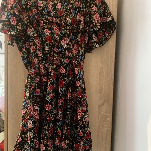Floral short dress used, can be worn as blouse
