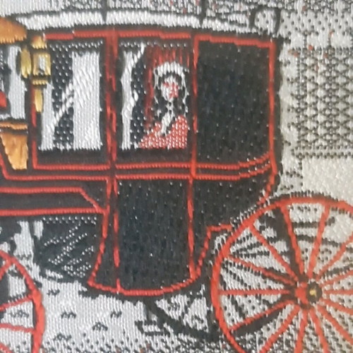 Street Scene 1842 silk woven picture like new, J & J Cash Ltd England