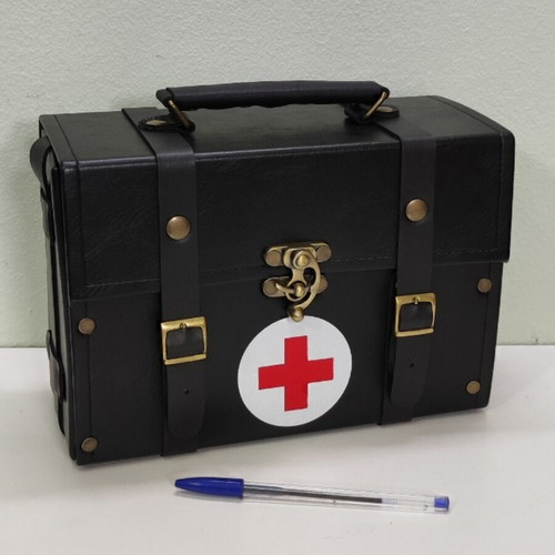 Pharmacy Box Bag shoulder type new, dark brown leatherette