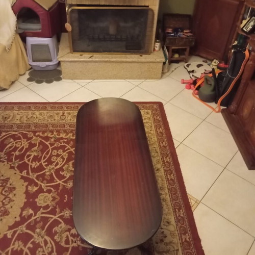 Classic solid wood coffee table set (1 oval & 3 round side tables)
