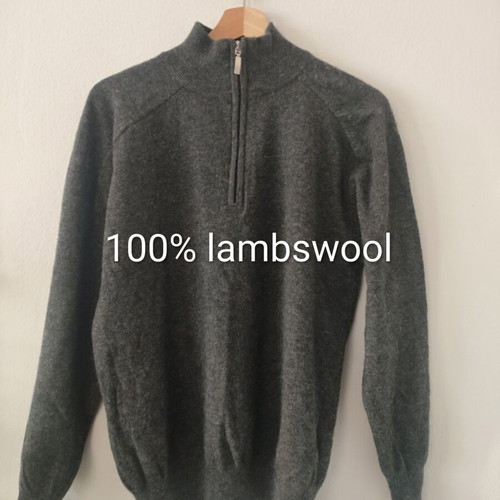 Andrea Borsani gray men's sweater 100% lambswool like new M/L