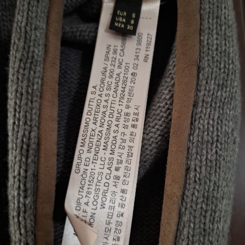 Massimo Dutti poncho size S wool cashmere blend like new, grey with brown details