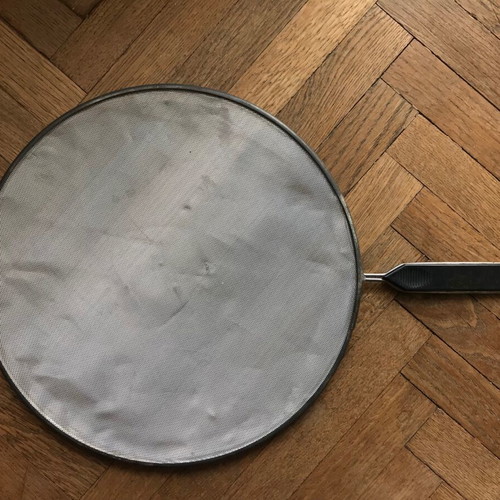 Handheld sieve strainer used, old, diameter 29 cm