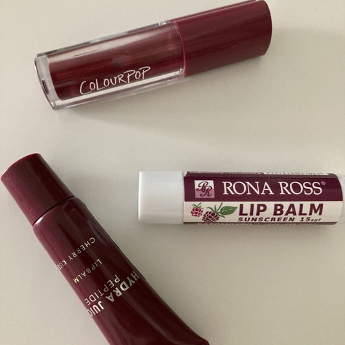 Lip balm set used with Rona Ross, Mua peptide, ColourPop