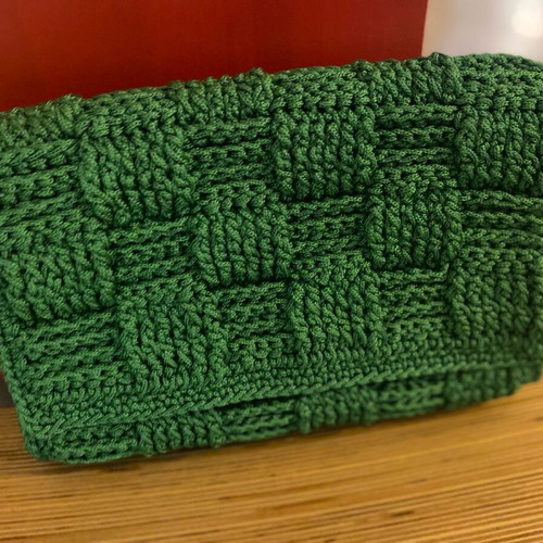 Handmade knitted bag new, green handbag
