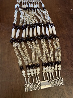 Silver Indian bracelet used with mineral and shell beads