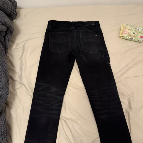 Amiri Black MA Varsity Repair Jeans Size 32 New