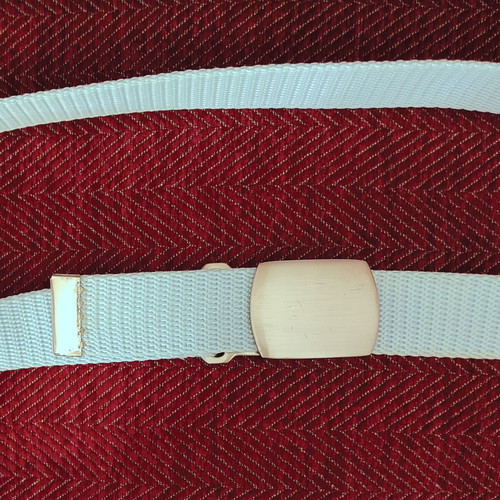 Blue knitted belt like new with silver buckle 105 cm