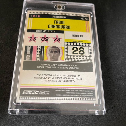 Fabio Cannavaro Juventus autographed card like new 41/50