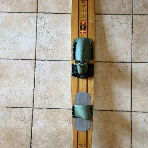 Reflex Mono 64 wooden water ski slalom board, 60s vintage