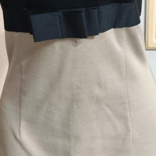 Sleeveless midi dress like new, beige and black, size XS-S