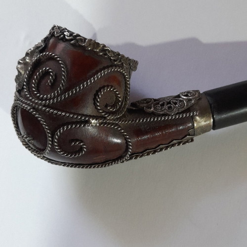 Pipe used with silver decoration
