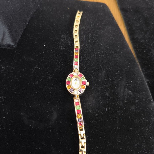 Blue Sense women's watch with colorful stones, new