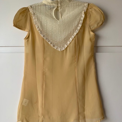 Vinegar see-through blouse with lace like new, beige