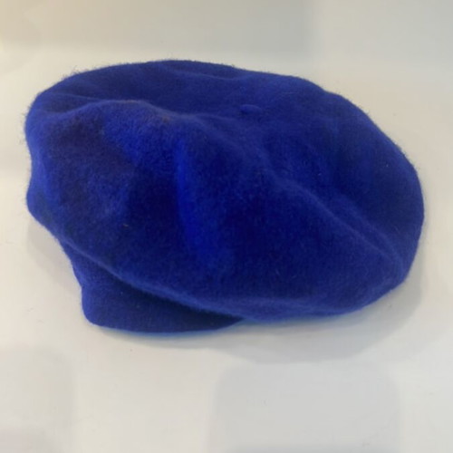Wool children's beret used, intense blue, 26 cm