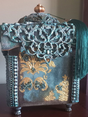 Decorative wooden box with decoupage techniques 30x20 cm new