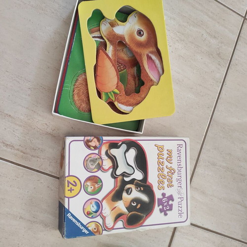 Ravensburger Puzzles 2+ used, animal and food matching set, 2 boxes