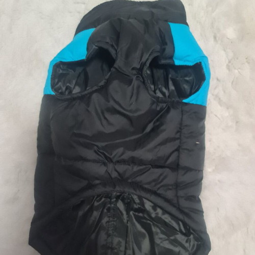 Dog jacket new, black/blue, size L