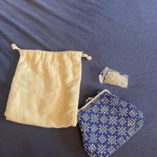 Bag with Swarovski like new and extra long strap