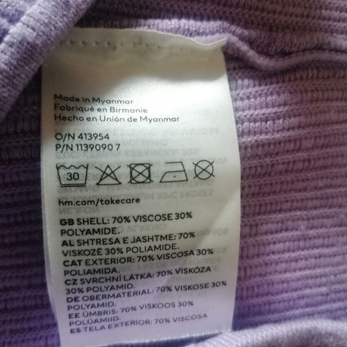 Strapless Lilac Top H&M like new, size L