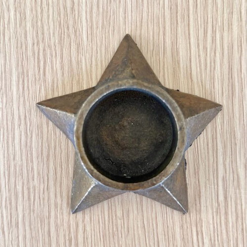 Metal Star Tealight Holders Set of 3 Rustic Industrial Style