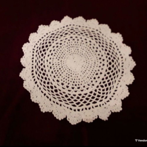 Hand-crocheted doily, new, ecru color