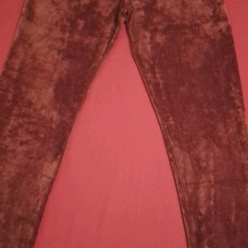 Transparent kimono with wide sleeves and velour leggings like new, beige and brown