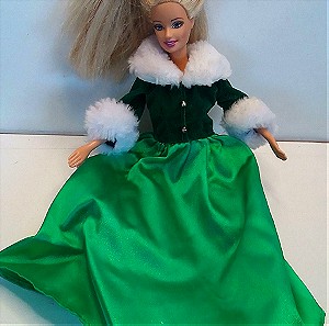 ΚΟΥΚΛΑ Barbie Green Dress Christmas  MATTEL 1996 Special Holiday Collection