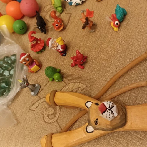 Kids Toys Used Mixed Set Including Kung Fu Panda, Shopkins, Kinder, Marbles