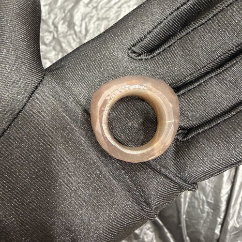 Sunstone natural ring, handmade, unique peach-pink