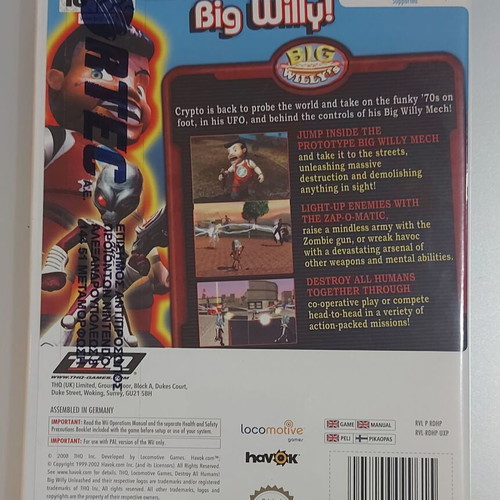 Destroy All Humans Big Willy Unleashed Nintendo Wii new