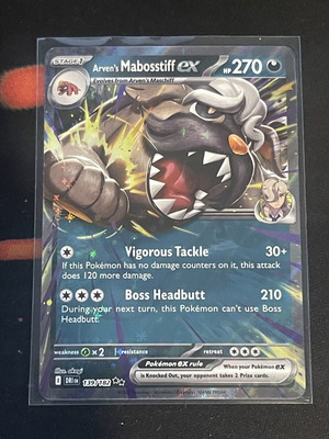 Mabostiff ex Pokemon TCG card like new