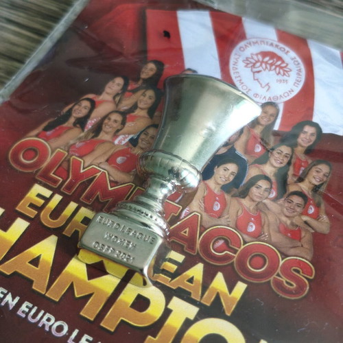 Olympiacos Water Polo Trophy Pin like new, official 2021 European champions
