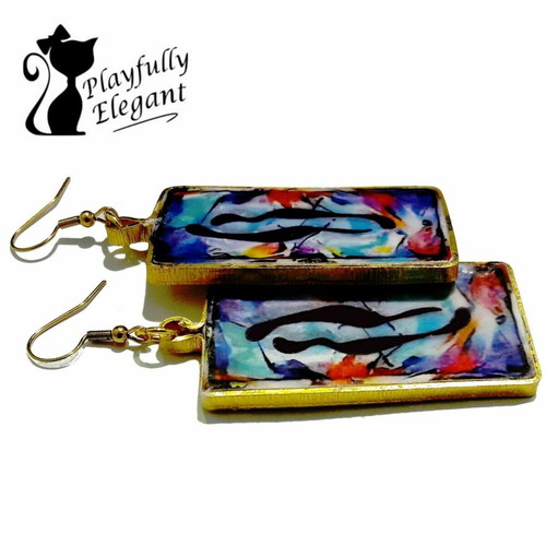 Invaga earrings with organic design, handmade, made to order