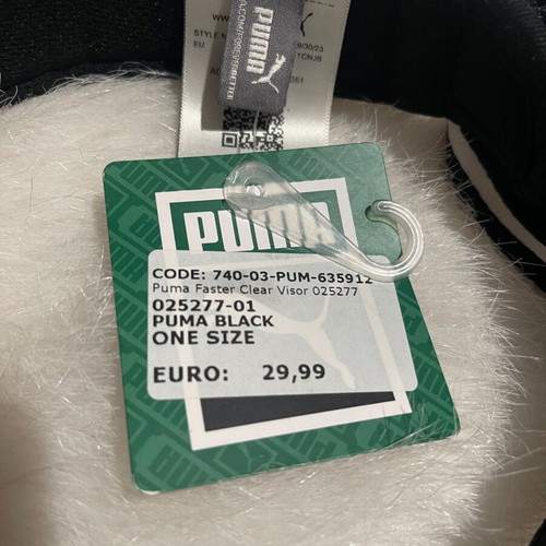 Puma visor cap new with tags, black and yellow transparent