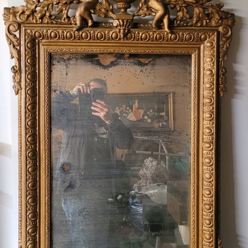 Antique old mirror used with carvings early 20th century