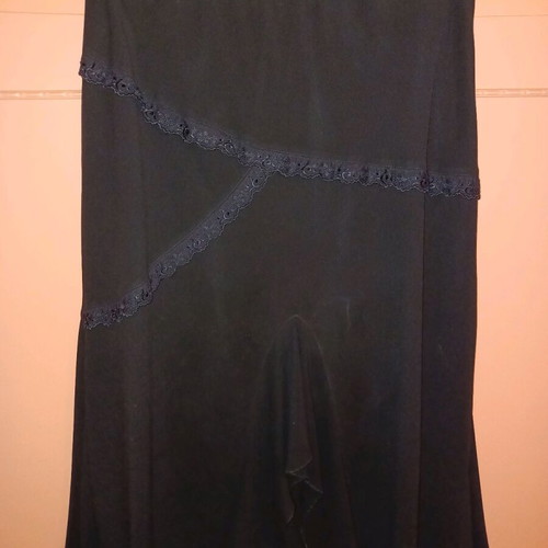 Long skirt used, black with lace, size XL
