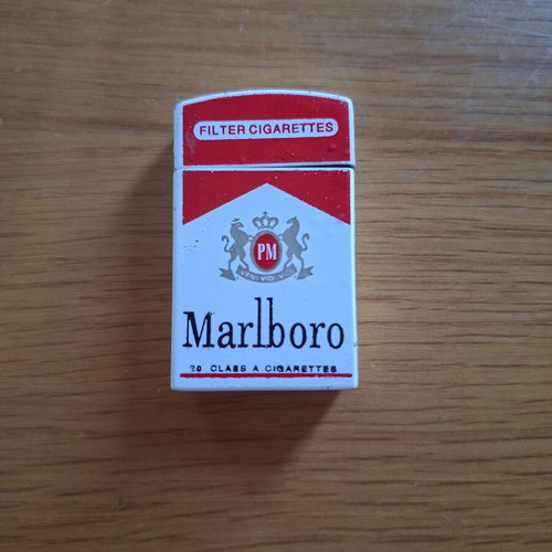 Marlboro Collectible Metal Gas Lighter Used