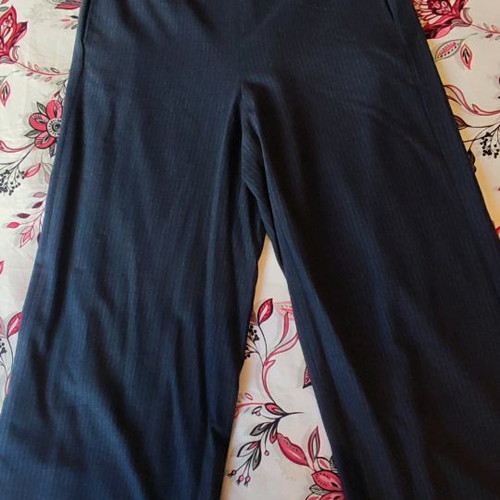 Zara zip culottes blue/grey striped medium used