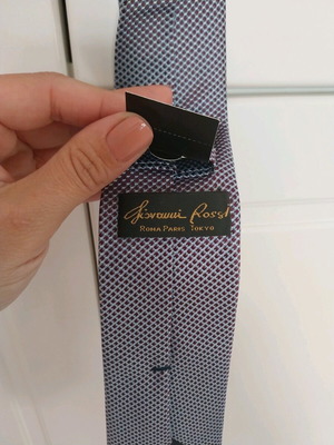 Giovanni Rossi tie new, slim, blue-dark burgundy