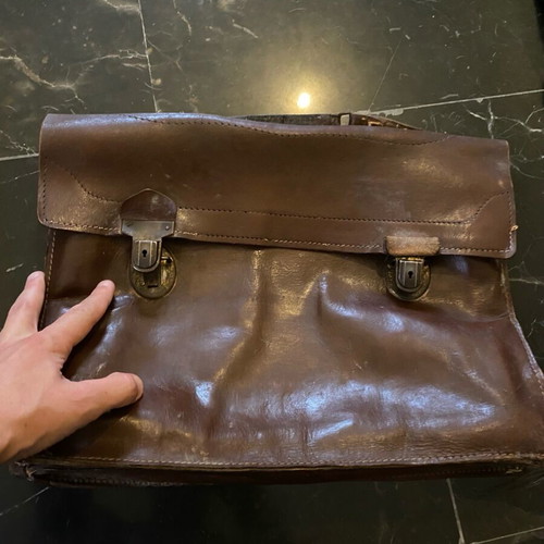 Leather bag used, old