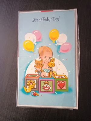 Τρισδιάστατη κάρτα ευχετήρια It's a Baby Boy