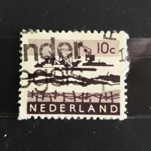 Netherlands 1963 10c Dredging Ship stamp used